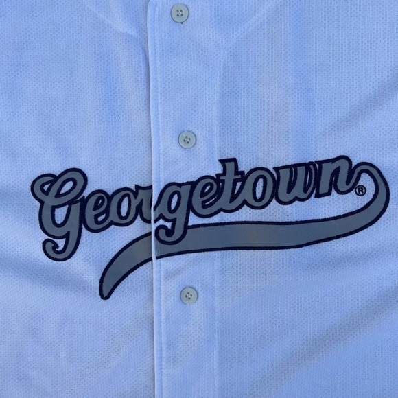Vintage 90s Georgetown University Hoyas Starter Sleeveless Baseball Jersey Sz L - Picture 3 of 5